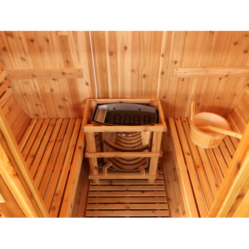 2-Person Traditional Barrel Sauna with 6kW Heater