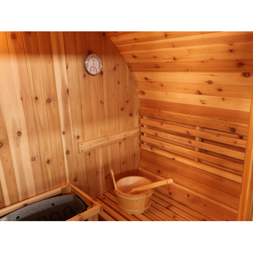 2-Person Traditional Barrel Sauna with 6kW Heater