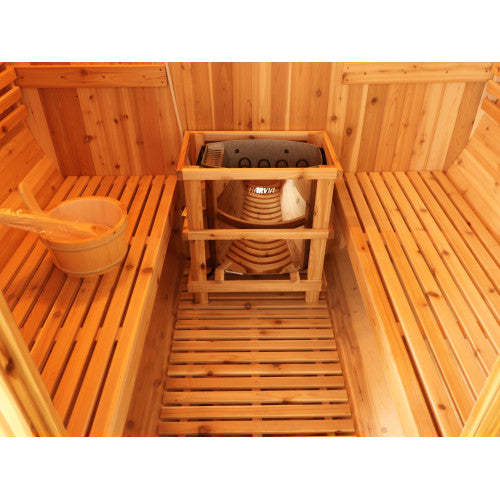 Traditional Barrel Sauna for 2-4 People with 6kW Heater